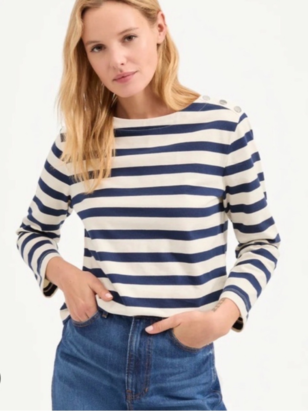 NWT Veronica Beard Nautical Cream & Navy Stripe Top - women’s medium $268 retail